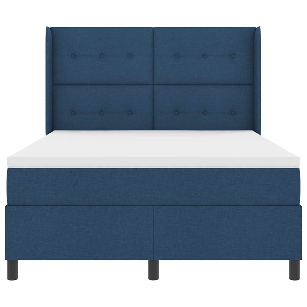 Box spring seng med pude med hovedgærde Blå 200 x 160 cm Stof