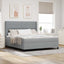 Box spring seng med pude Lysegrå 200 x 180 cm Stof