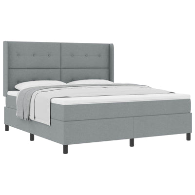 Box spring seng med pude Lysegrå 200 x 180 cm Stof