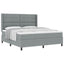 Box spring seng med pude Lysegrå 200 x 180 cm Stof