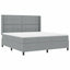 Box spring seng med pude Lysegrå 200 x 180 cm Stof