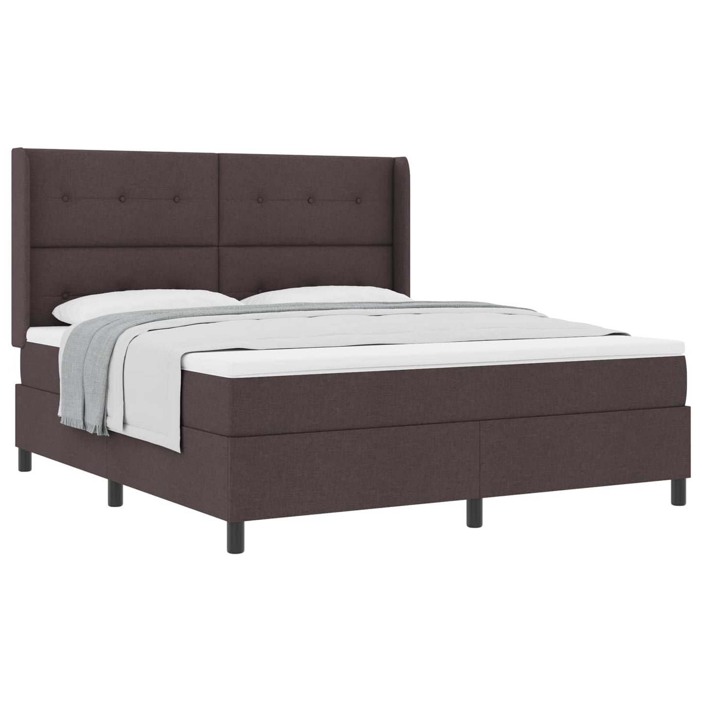 Box spring seng med pude Mørk Brun 200 x 180 cm Stof