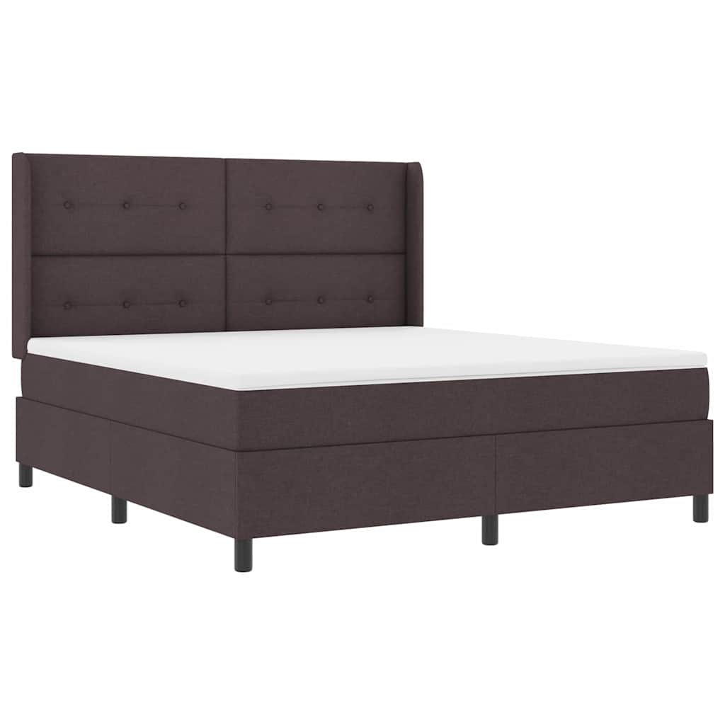 Box spring seng med pude Mørk Brun 200 x 180 cm Stof