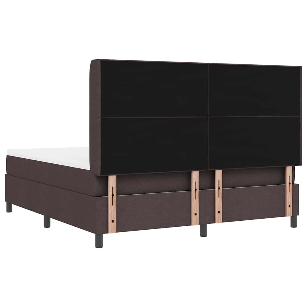 Box spring seng med pude Mørk Brun 200 x 180 cm Stof