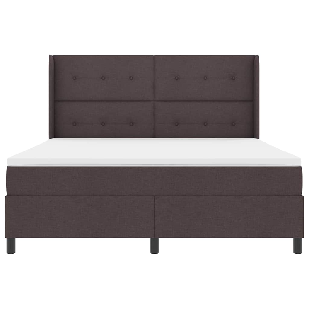 Box spring seng med pude Mørk Brun 200 x 180 cm Stof