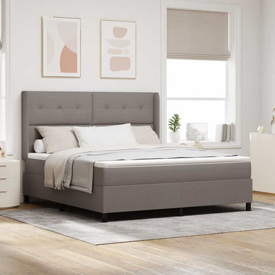 Box spring seng med pude Gråbrun 200 x 180 cm Stof