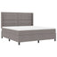 Box spring seng med pude Gråbrun 200 x 180 cm Stof