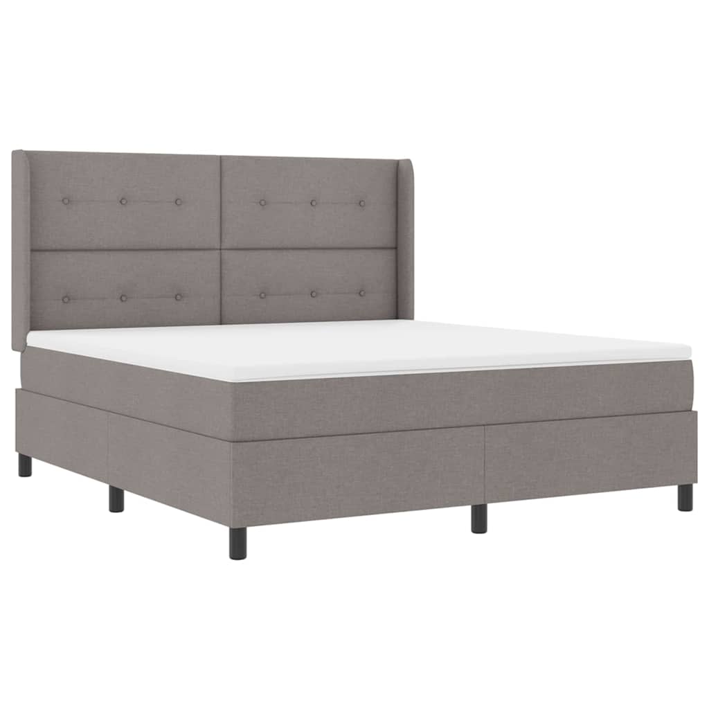 Box spring seng med pude Gråbrun 200 x 180 cm Stof
