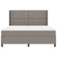 Box spring seng med pude Gråbrun 200 x 180 cm Stof