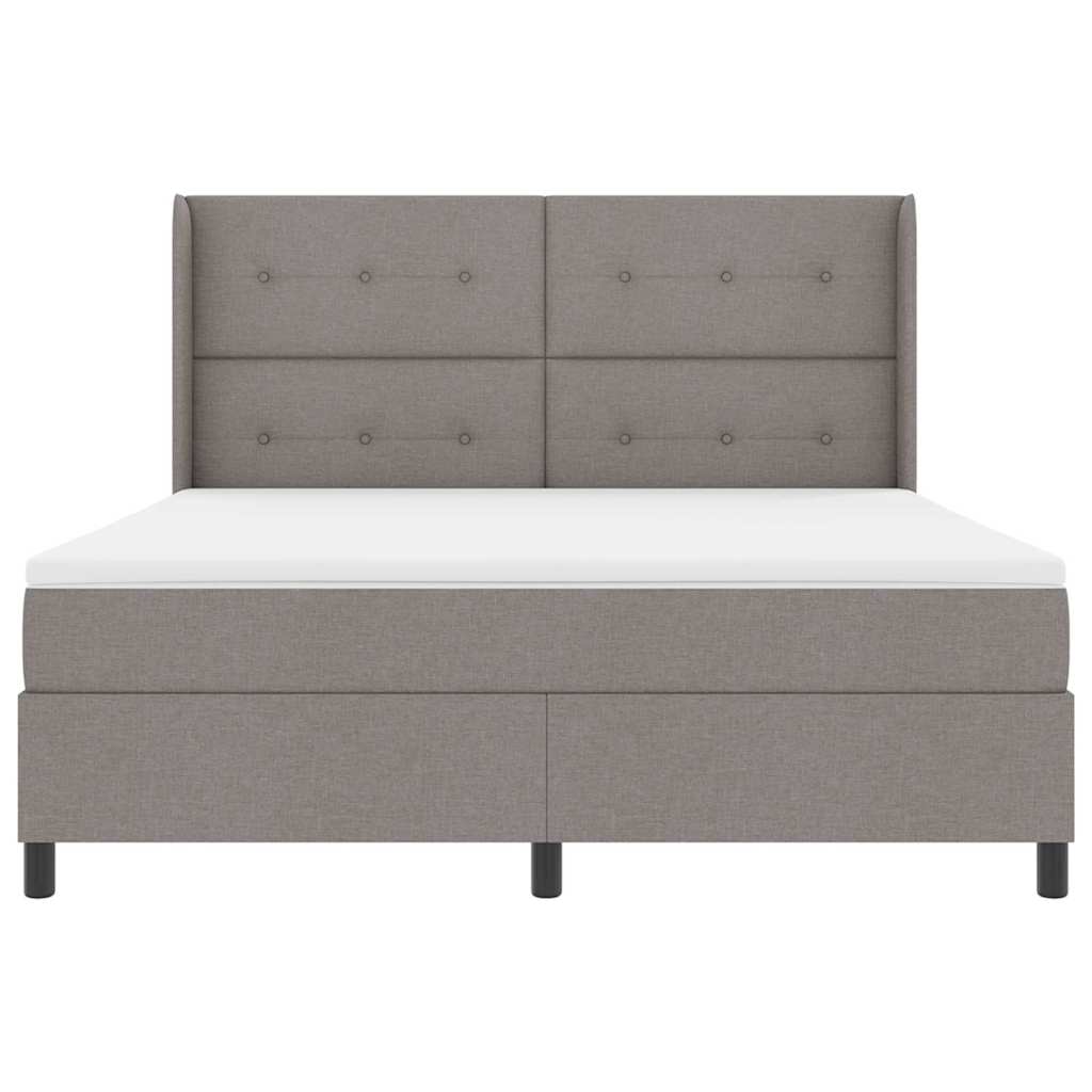 Box spring seng med pude Gråbrun 200 x 180 cm Stof