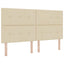 Box spring seng med pude med hovedgærde Creme 200 x 180 cm Stof
