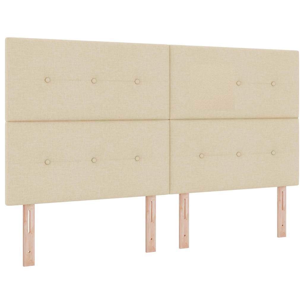 Box spring seng med pude med hovedgærde Creme 200 x 180 cm Stof