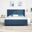 Box spring seng med pude med hovedgærde Blå 200 x 180 cm Stof