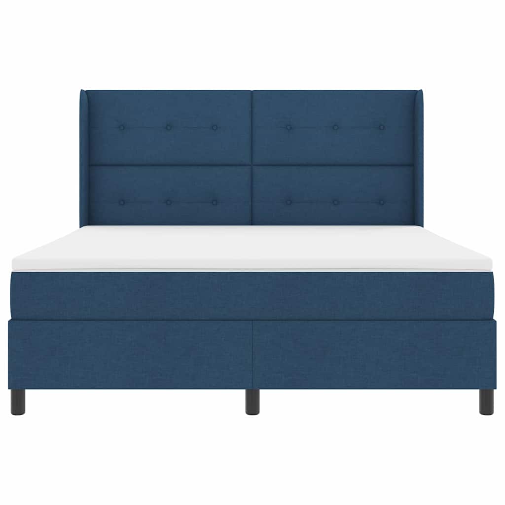 Box spring seng med pude med hovedgærde Blå 200 x 180 cm Stof