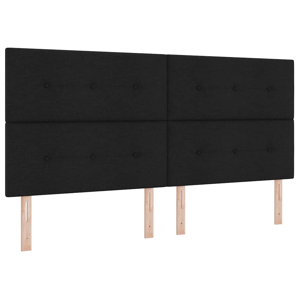 Box spring seng med pude med hovedgærde Sort 200 x 200 cm Stof