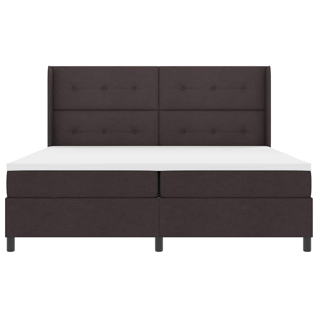 Box spring seng med pude Mørk Brun 200 x 200 cm Stof
