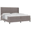 Box spring seng med pude Gråbrun 200 x 200 cm Stof
