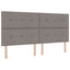 Box spring seng med pude Gråbrun 200 x 200 cm Stof