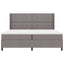 Box spring seng med pude Gråbrun 200 x 200 cm Stof