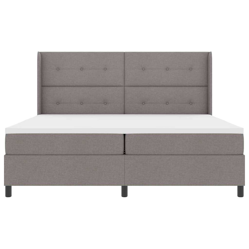 Box spring seng med pude Gråbrun 200 x 200 cm Stof