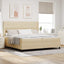 Box spring seng med pude med hovedgærde Creme 200 x 200 cm Stof