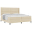 Box spring seng med pude med hovedgærde Creme 200 x 200 cm Stof