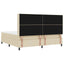 Box spring seng med pude med hovedgærde Creme 200 x 200 cm Stof