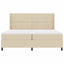 Box spring seng med pude med hovedgærde Creme 200 x 200 cm Stof