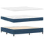 Box spring seng med pude med hovedgærde Blå 200 x 200 cm Stof