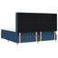 Box spring seng med pude med hovedgærde Blå 200 x 200 cm Stof