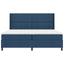 Box spring seng med pude med hovedgærde Blå 200 x 200 cm Stof