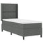 Box spring seng med pude Mørkegrå 200 x 80 cm Stof