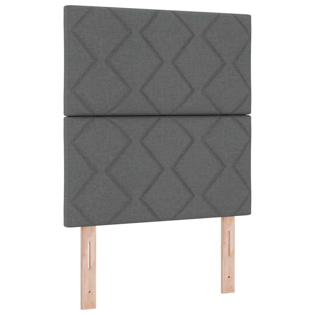 Box spring seng med pude Mørkegrå 200 x 80 cm Stof