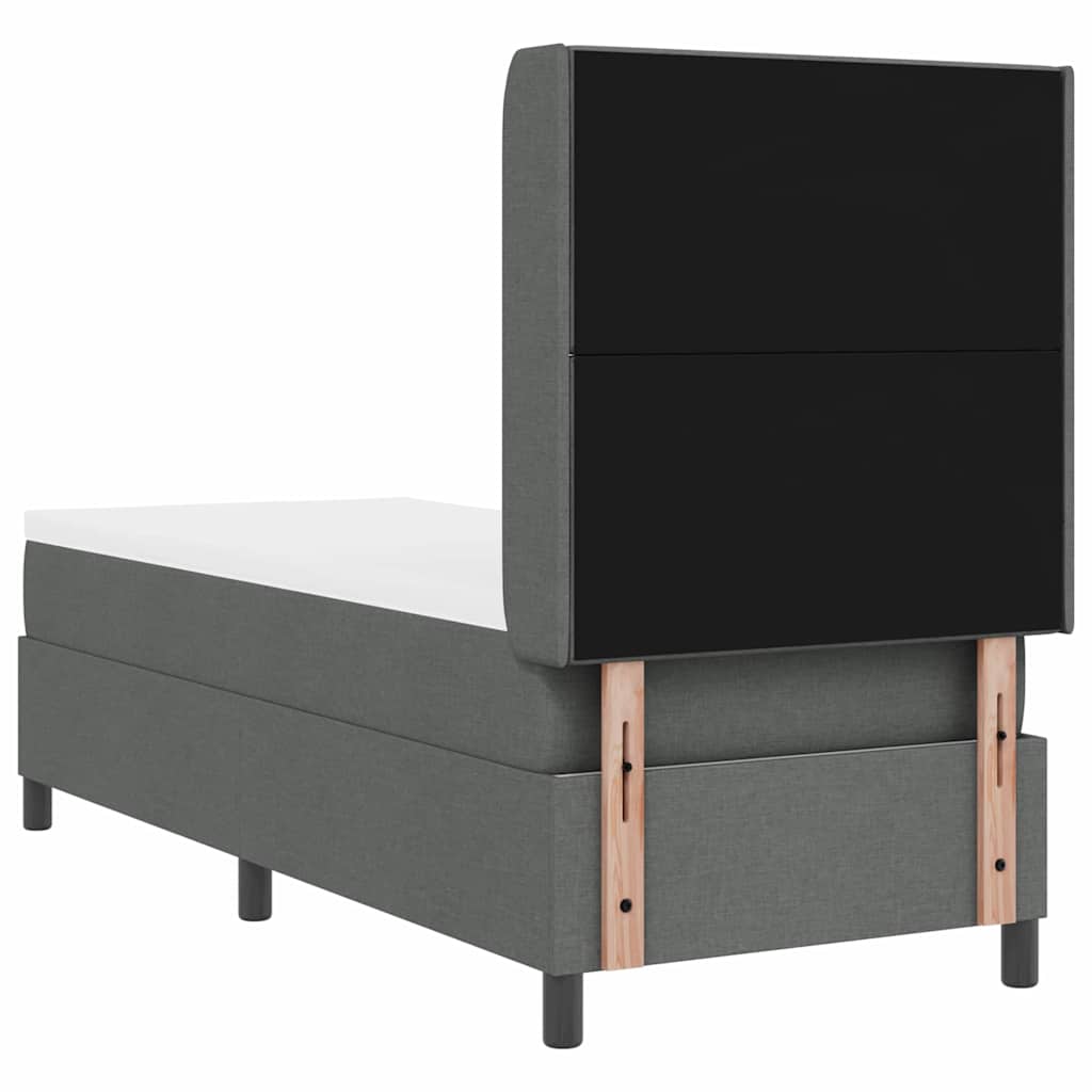 Box spring seng med pude Mørkegrå 200 x 80 cm Stof