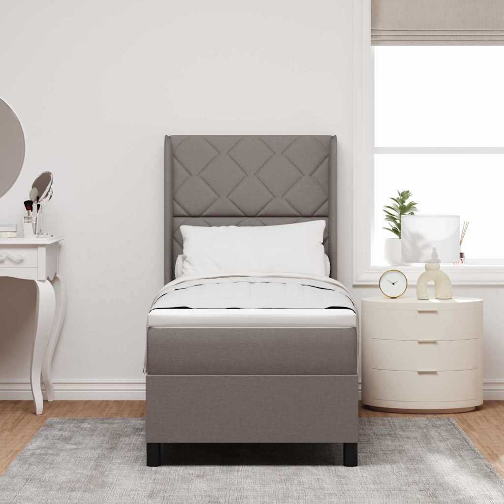 Box spring seng med pude Gråbrun 200 x 80 cm Stof