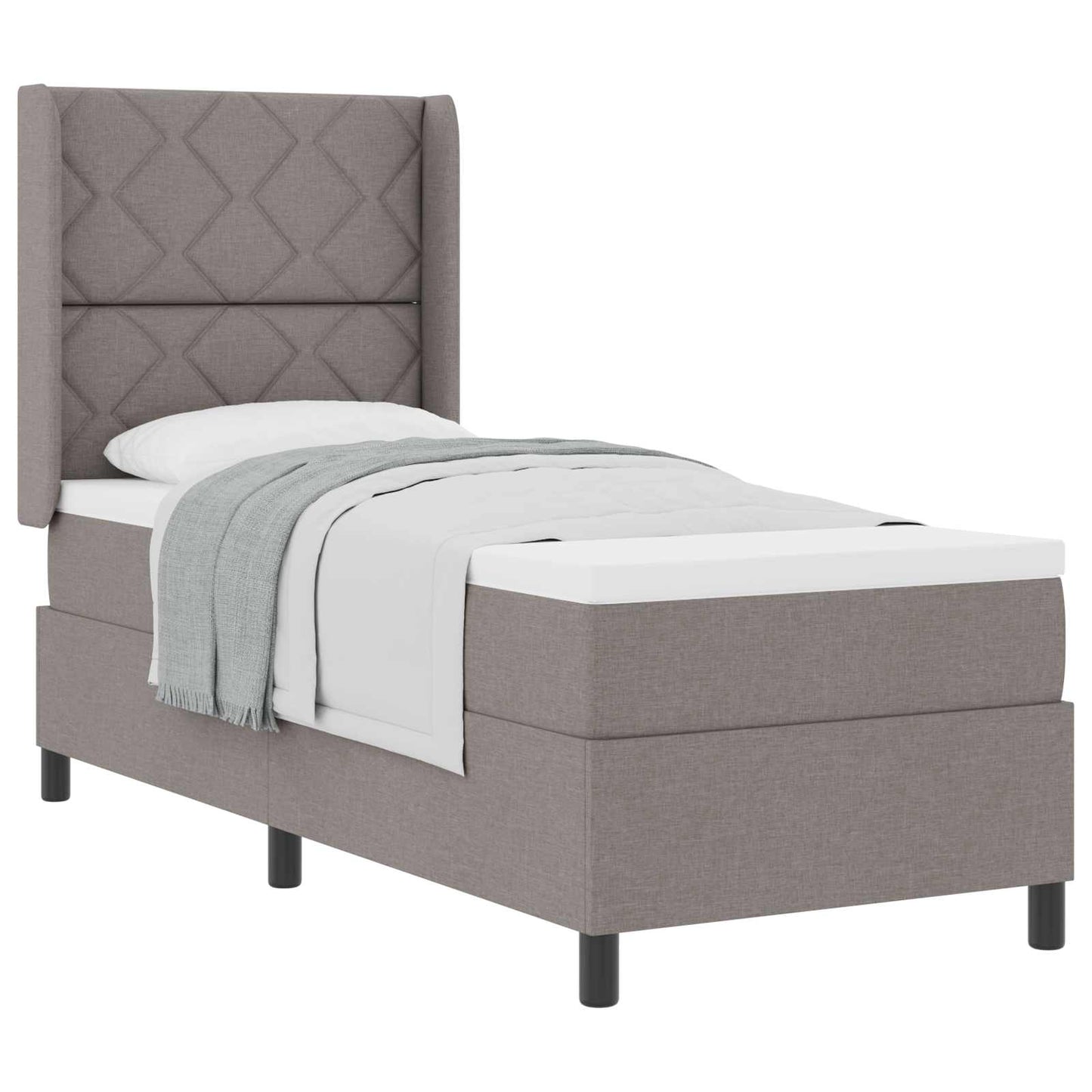 Box spring seng med pude Gråbrun 200 x 80 cm Stof
