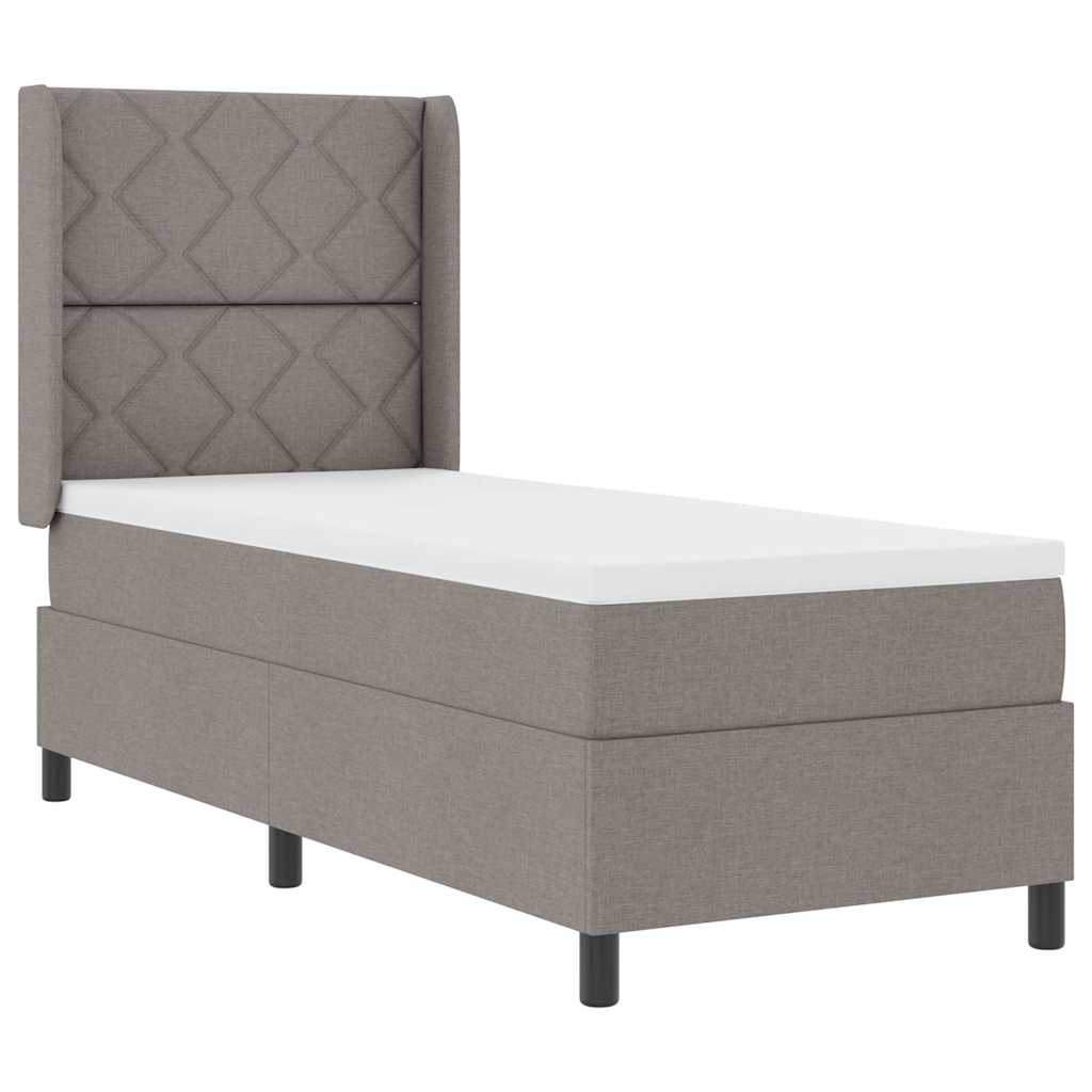 Box spring seng med pude Gråbrun 200 x 80 cm Stof