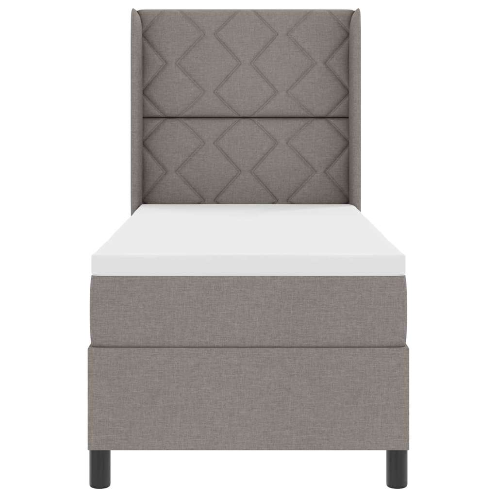 Box spring seng med pude Gråbrun 200 x 80 cm Stof