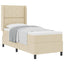 Box spring seng med pude med hovedgærde Creme 200 x 80 cm Stof