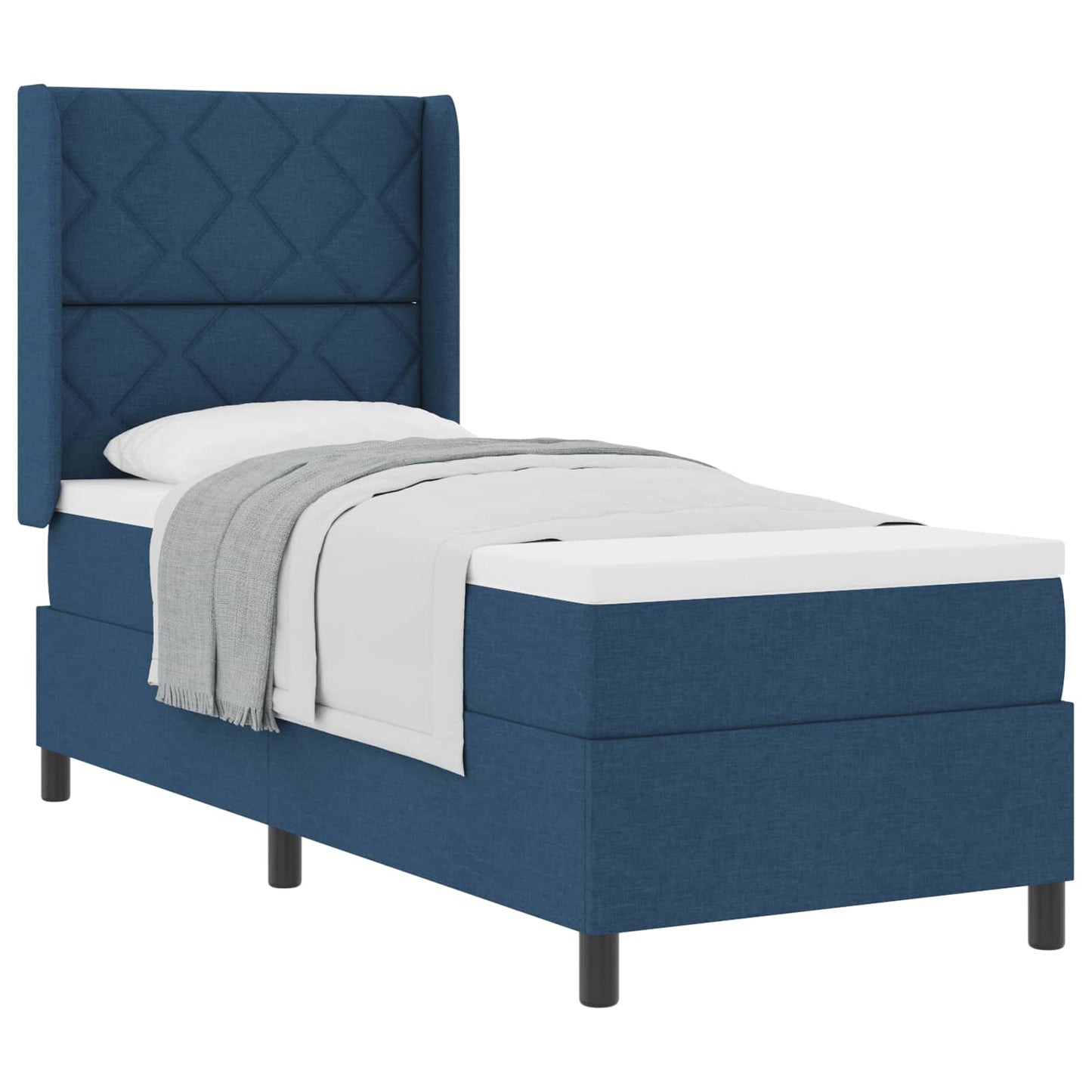 Box spring seng med pude med hovedgærde Blå 200 x 80 cm Stof