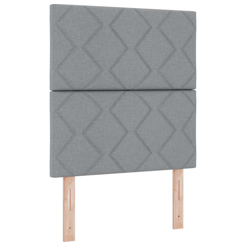Box spring seng med pude Lysegrå 190 x 90 cm Stof