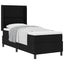 Box spring seng med pude med hovedgærde Sort 190 x 90 cm Stof