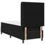 Box spring seng med pude med hovedgærde Sort 190 x 90 cm Stof