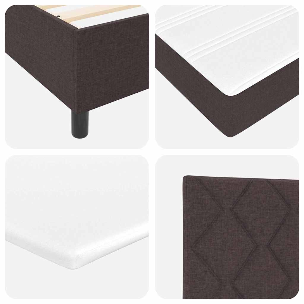 Box spring seng med pude Mørk Brun 190 x 90 cm Stof