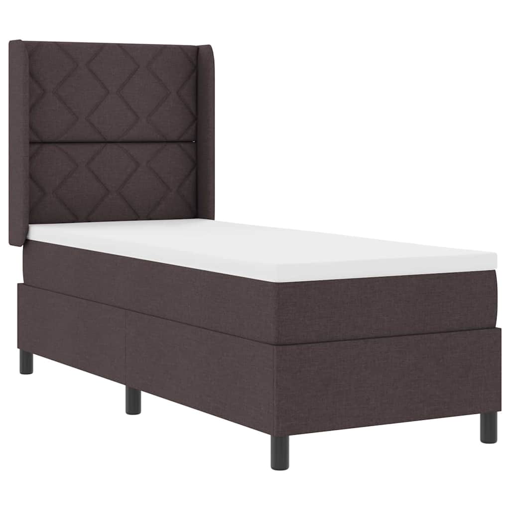 Box spring seng med pude Mørk Brun 190 x 90 cm Stof