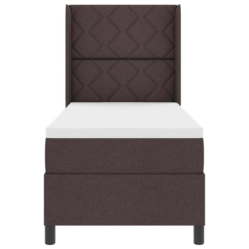 Box spring seng med pude Mørk Brun 190 x 90 cm Stof