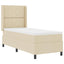Box spring seng med pude med hovedgærde Creme 190 x 90 cm Stof