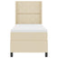 Box spring seng med pude med hovedgærde Creme 190 x 90 cm Stof