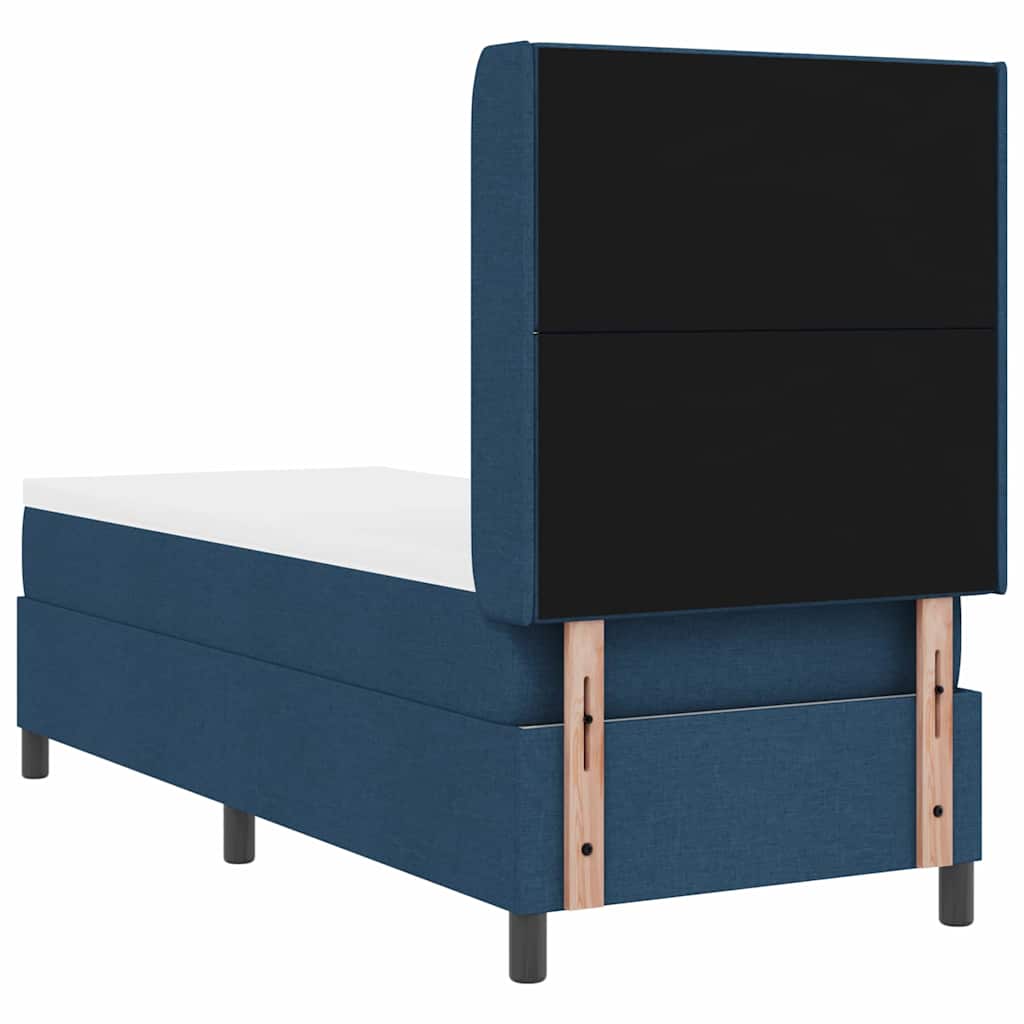 Box spring seng med pude med hovedgærde Blå 190 x 90 cm Stof