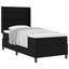 Box spring seng med pude med hovedgærde Sort 200 x 90 cm Stof